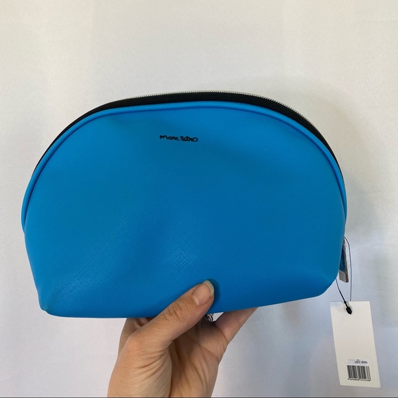 Marc Tetro Schnauzer Dog Blue Cosmetic Makeup Bag NWT - Picture 6 of 8